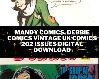 Mandy Comics, Debbie Comics Vintage Uk Comics 202 Issues Digital Download- CBR Format