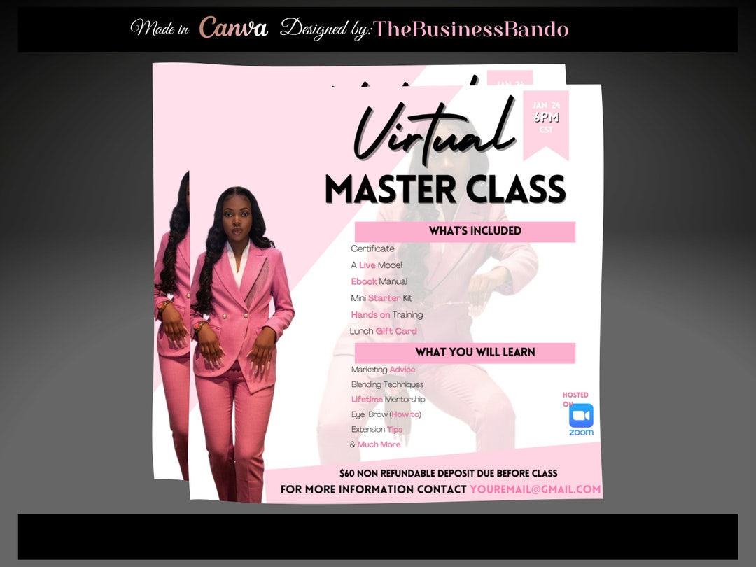 Master Class Flyer DIY Course Flyer Marketing Class - Etsy