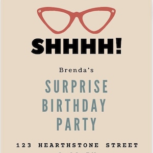 Surprise Party Invitation Template: Canva 5x7 Vertical