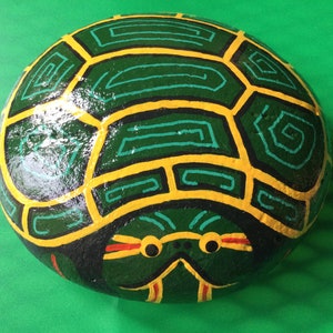 Red-Ear Slider Turtle Garden Art Stone, Unique Garden Decor, Turtle Lover Gift