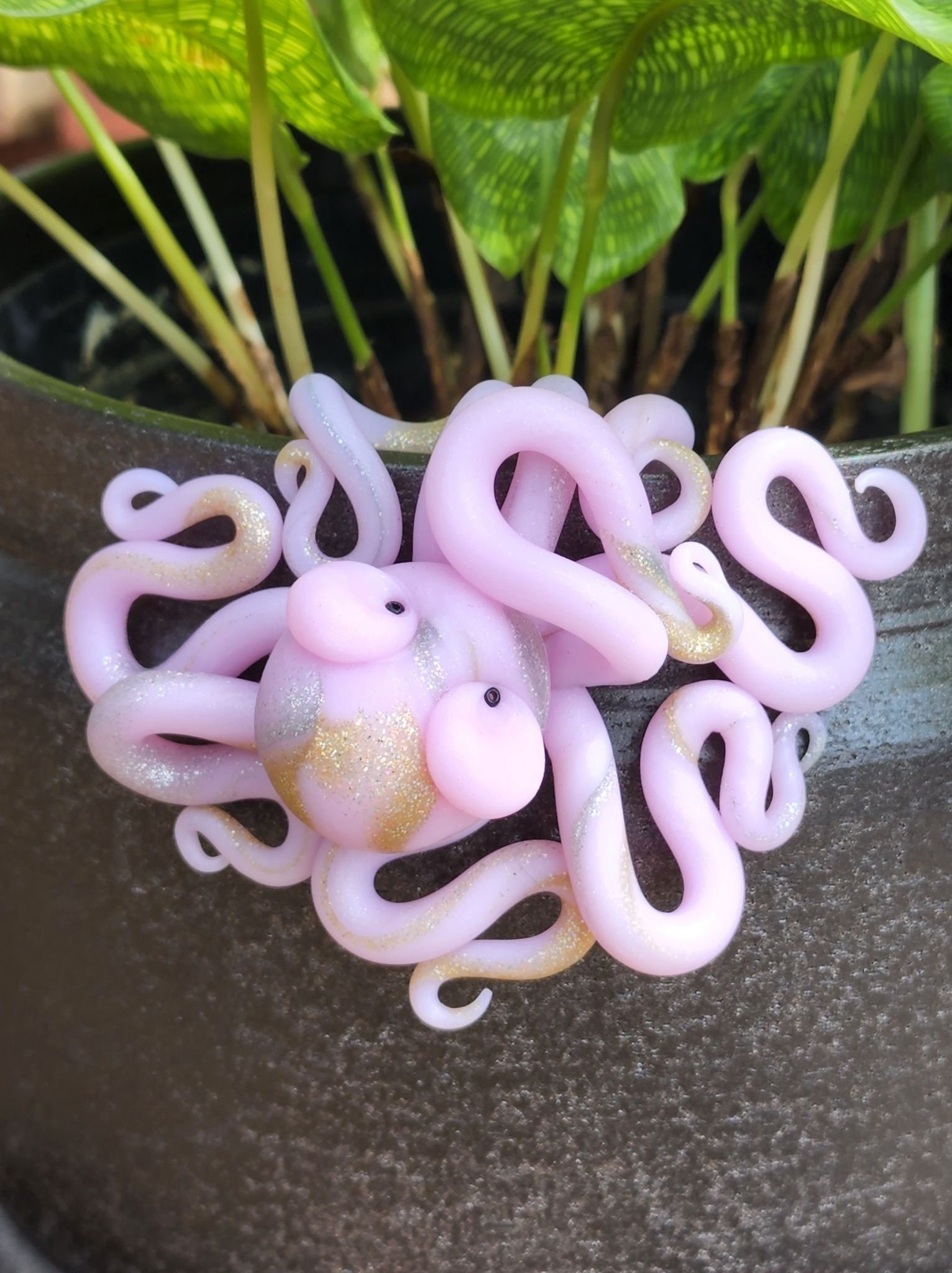 Tentacle Houseplant Octopus Planter Sculpture Terra Cotta Planter Paper  Clay Air-dry Clay Monster Ooak Handmade Pink Nightmare Fake Plant 