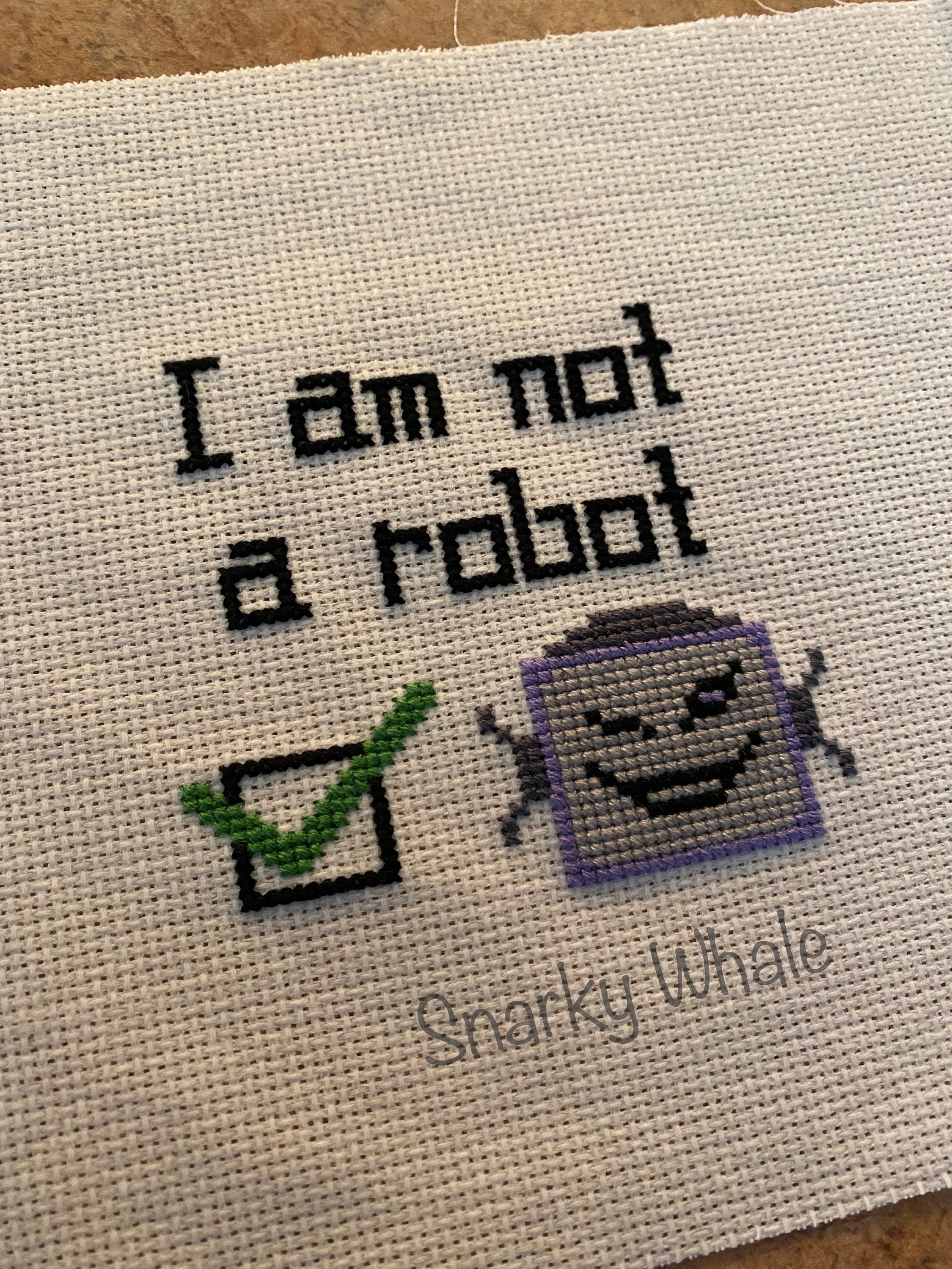 I Am Not a Robot Cross Stitch Pattern - AI Pattern, Robot Pattern ...