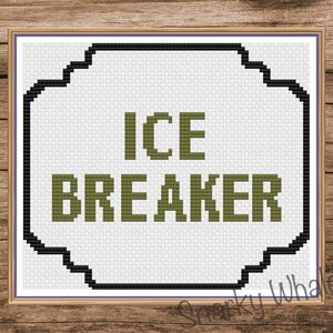 ICE Breaker-kruissteekpatroon - snauw, politiek, liberaal, protest, progressief, badge spoof, satire, verzet, anti-ICE