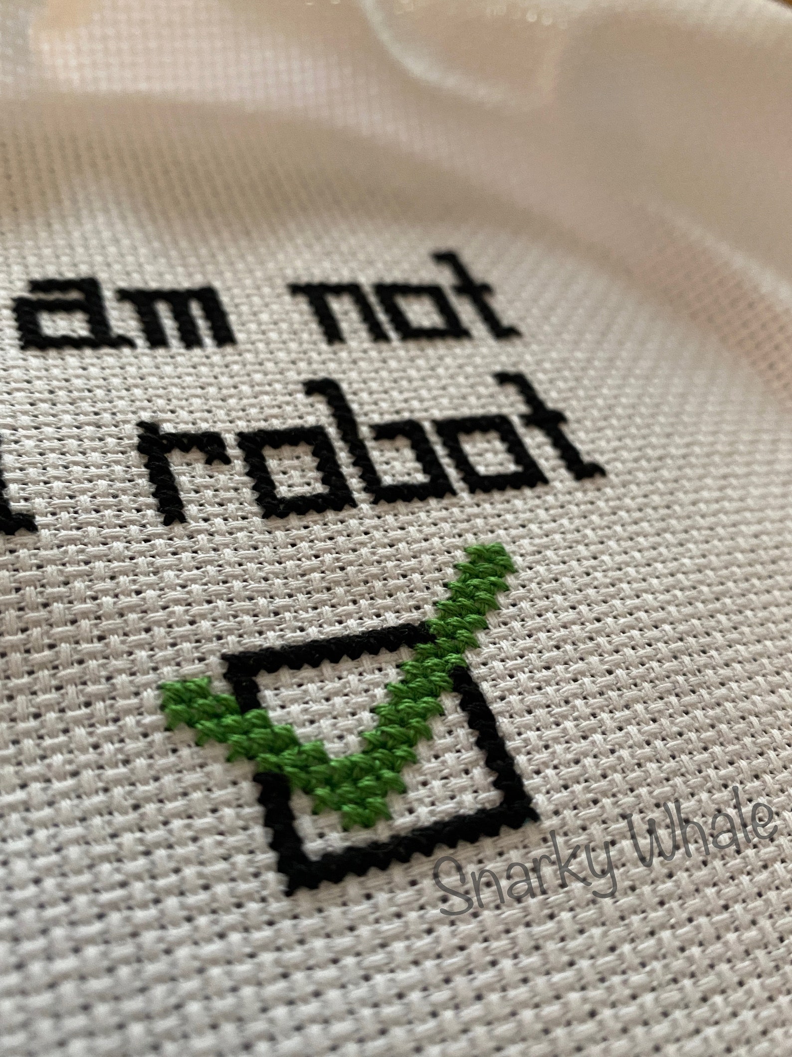I Am Not a Robot Cross Stitch Pattern - AI Pattern, Robot Pattern ...