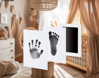 Hand stamp and baby footprint ink kit