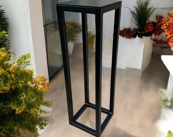 Handcrafted Metal Plant Stand | Modern Industrial Accent Pedestal