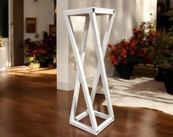 Modern Metal Plant Stand: 30" Tall Minimalist Pedestal