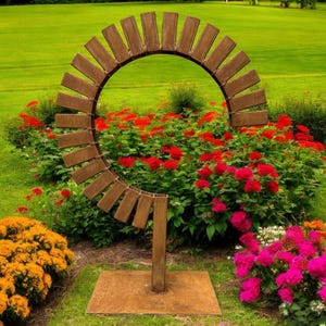 Large Rustic Spiral Metal Sculpture - Industrial Garden Art Outdoor Decor - Steel Yard Sculpture for Patio, Lawn, Landscape Design