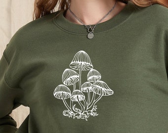 Mushroom Sweatshirt, Nature Lover Hoodie, Cute Sweatshirt, Cute Gift Idea, Botanical Sweater, Mushroom Hoodie, Vintage Sweatshirt