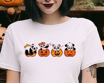 Halloween Cute Pandas And Pumpkins Shirt, Halloween Pandas Shirt, Cute Pandas Shirt, Panda Lover Gift Shirt For Halloween, Pandas Tee