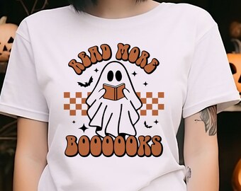 Read More Boooooks Shirt, Ghost Books Shirt, Halloween Teacher Shirt, Funny Book Lover Shirt, Librarian Shirt, Halloween Reading Shirt