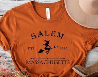 Salem Massachusetts T-Shirt, Halloween Party Shirt, Witchy Women's Shirt, Salem Mass Shirt, Salem Witch Halloween Tee, Spooky Season Shirt