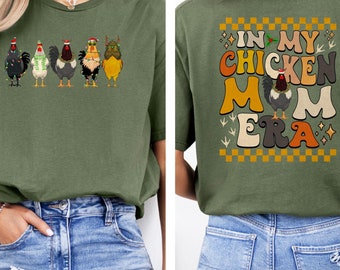 Camiseta "En mi época de mamá gallina", camiseta navideña de gallinas, regalo divertido para mamás gallinas, camiseta para amantes de las gallinas, sudadera navideña de la vida en la granja.