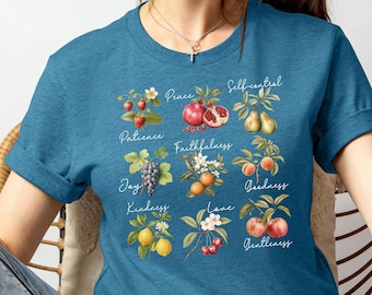 Christian Fruit Of The Spirit Shirt, Botanical Bible Verse Sweatshirt, Vintage Christian Tee, Cottagecore Fruit Shirt, Religious Women Gift