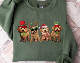 Golden Doodle Christmas Sweatshirt, Cute Dog Christmas Shirt, Doodle Mom Holiday Tee, Funny Dog Sweatshirt, Goldendoodle Gift