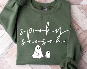 Spooky Season Sweatshirt, Cute Ghost Halloween Shirt for Women, Dog Mom Ghost Tee, Halloween Gift, Boo Crewneck