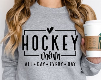 Hockey Mom Sweatshirt, Hockey Mom Gift Sweatshirt, Hockey Mom Life Sweatshirt, Hockey Vibes Hoodie, Hockey Game Day Sweatshirt, Mom Sweater