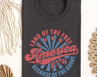 Camiseta Retro America, Sudadera Patriótica USA Tierra de la Libertad, Camiseta de la Libertad del 4 de Julio, Regalo del Día de la Independencia, Camiseta del Día de los Caídos