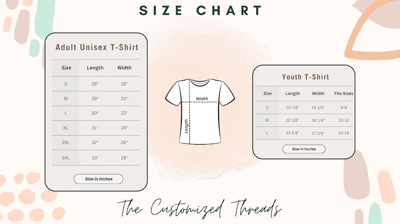 a t - shirt size guide for a women's size chart