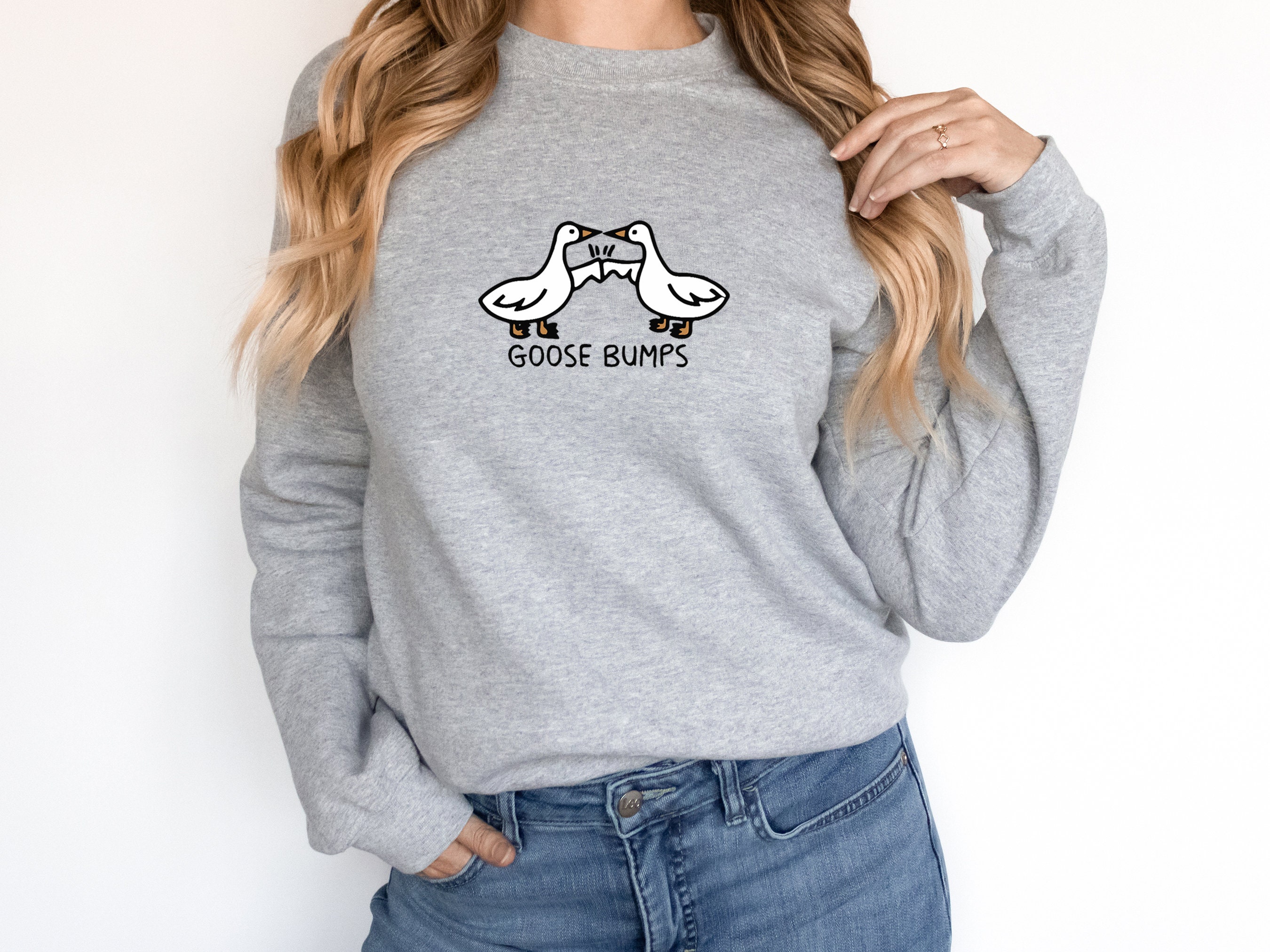 Discover Goose Bumps Sweatshirt, Silly Goose Sweatshirt, Funny Goose Sweatshirt, High Five Sweatshirt, Best Friends Sweatshirt, Fist Bump Sweatshirt