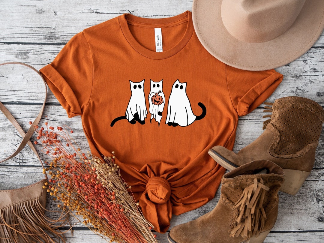 Ghost Shirt, Cat Shirt, Halloween Shirt, Halloween Cat Shirt, Cat Lover