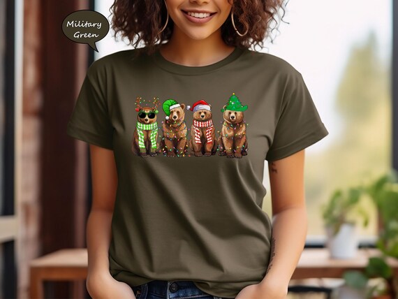 Christmas Lights Military Green Tee Christmas Lights Military Green Tee