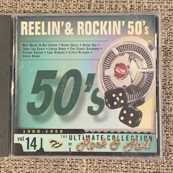 1996 50's CD, Reelin' & Rockin' 50's, Vol. 14, The Ultimate Collection of Rock and Roll, Bill Haley, Buddy Holly, Chuck Berry, pre-owned