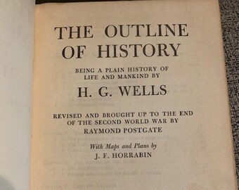 1956 H.G. Wells' Outline of History, Volume I, Maps & Plans, Hardcover