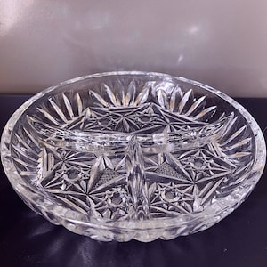 Vintage Crystal serving dish 3 compartments