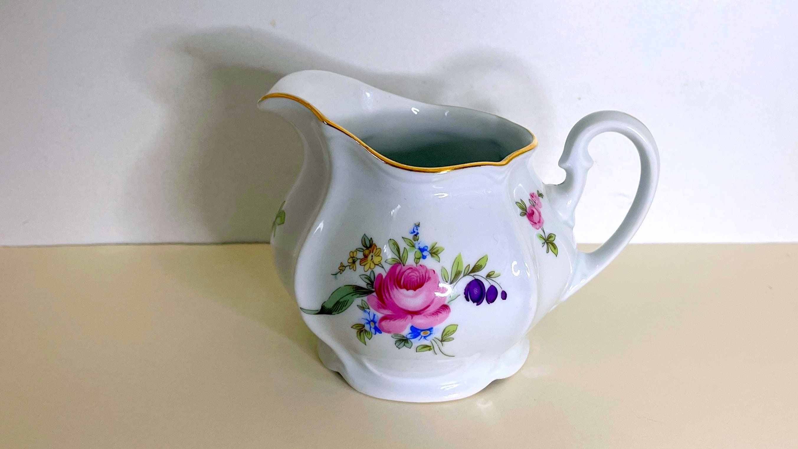 Vintage Porcelain Creamer Bohemia Czechoslovakia . Gilding, the Famous ...
