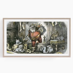Vintage Santa Frame TV Art, Christmas Samsung Frame TV Art, Frame TV Art, Samsung Frame Art, Digital Download Christmas