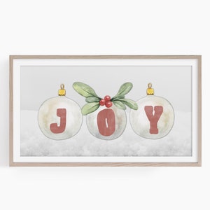 Joy Ornaments Frame TV Art, Christmas Samsung Frame TV Art, Frame TV Art, Samsung Frame Art, Digital Download Christmas