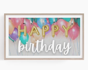 Happy Birthday Balloons Samsung Frame TV Art (Digital Download)