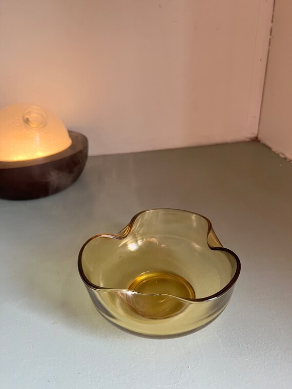 Anchor Hocking Amber Chip and Dip Bowl MCM Mid Century Bowl Etsy