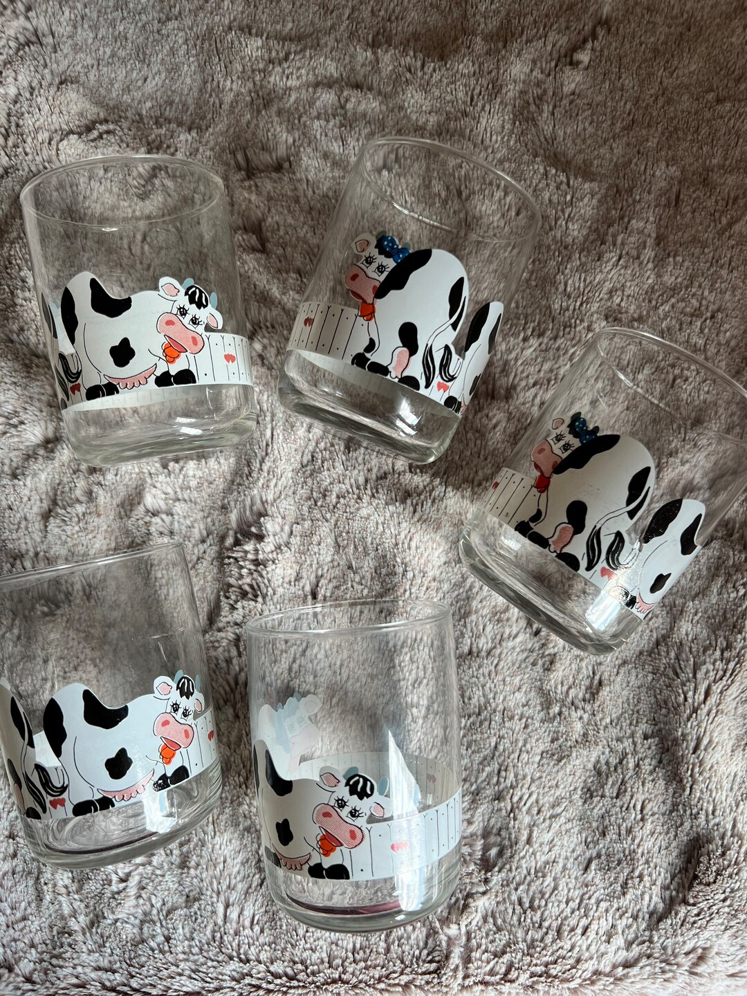 Vintage Libbey 90s Cow Drinking Glasses Small Drinking Etsy