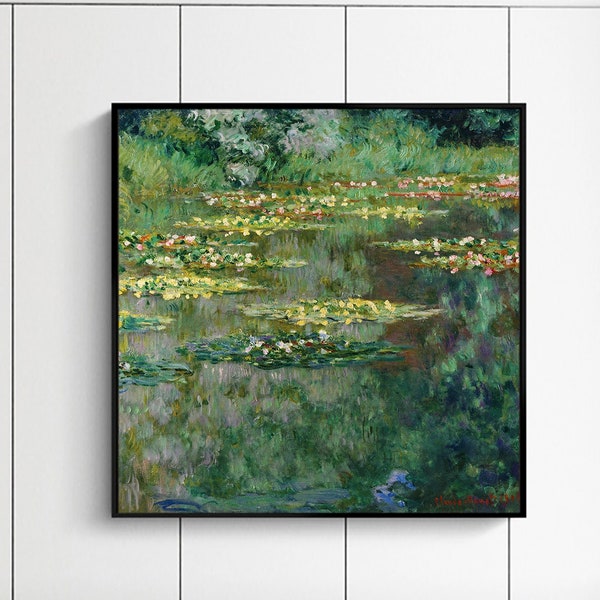 Le Bassin des Nympheas -Claude Monet,Home office decor,Realism,Impressionism,canvas Wall Art poster Gift Ideas,Custom sizes available