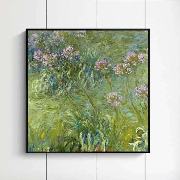Agapanthus (1914-26 -Claude Monet,Home office decor,Realism,Impressionism,canvas Wall Art poster Gift Ideas,Custom sizes available