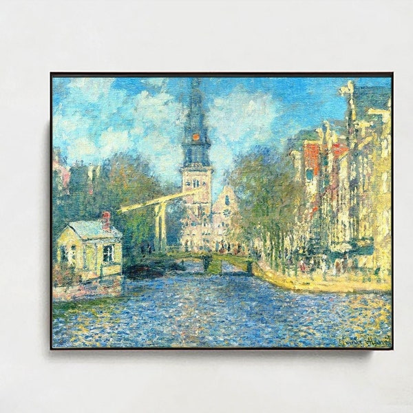 zuiderkerk-in-amsterdam-Claude Monet,Home office decor,Realism,Impressionism,canvas Wall Art poster Gift Ideas,Custom sizes available