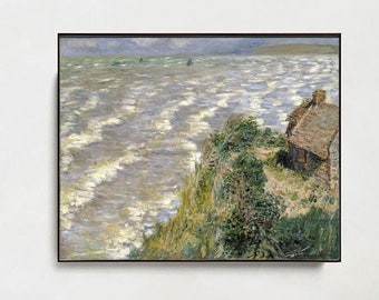 Rising_Tide_at_Pourville-Claude Monet,Home office decor,Realism,Impressionism,canvas Wall Art poster Gift Ideas,Custom sizes available