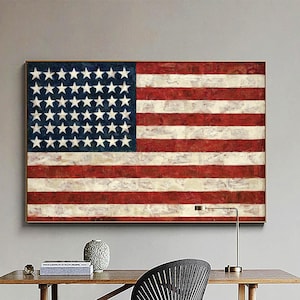 Flag - Jasper Johns-famous painting,Home office decor,Vintage Giclee Print,fine art,painting posters,canvas Wall Art,Custom sizes available