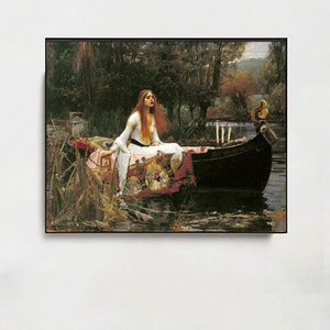 The Lady of Shalott - John William Waterhouse-famous painting,Giclee Print,fine art,painting posters,canvas Wall Art,Custom sizes available