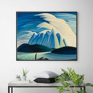 Lac et montagnes-Lawren Stewart Harris, décoration intérieure, abstractions géométriques, le Groupe des Sept, art paysager canadien, tailles personnalisées disponibles