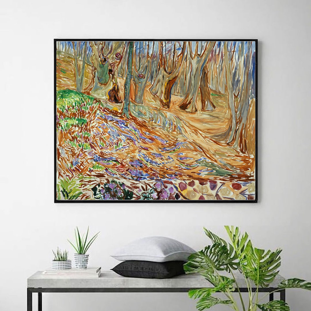 Elm Forrest in Spring-edvard Munch,office Decor,expressionism,vintage ...