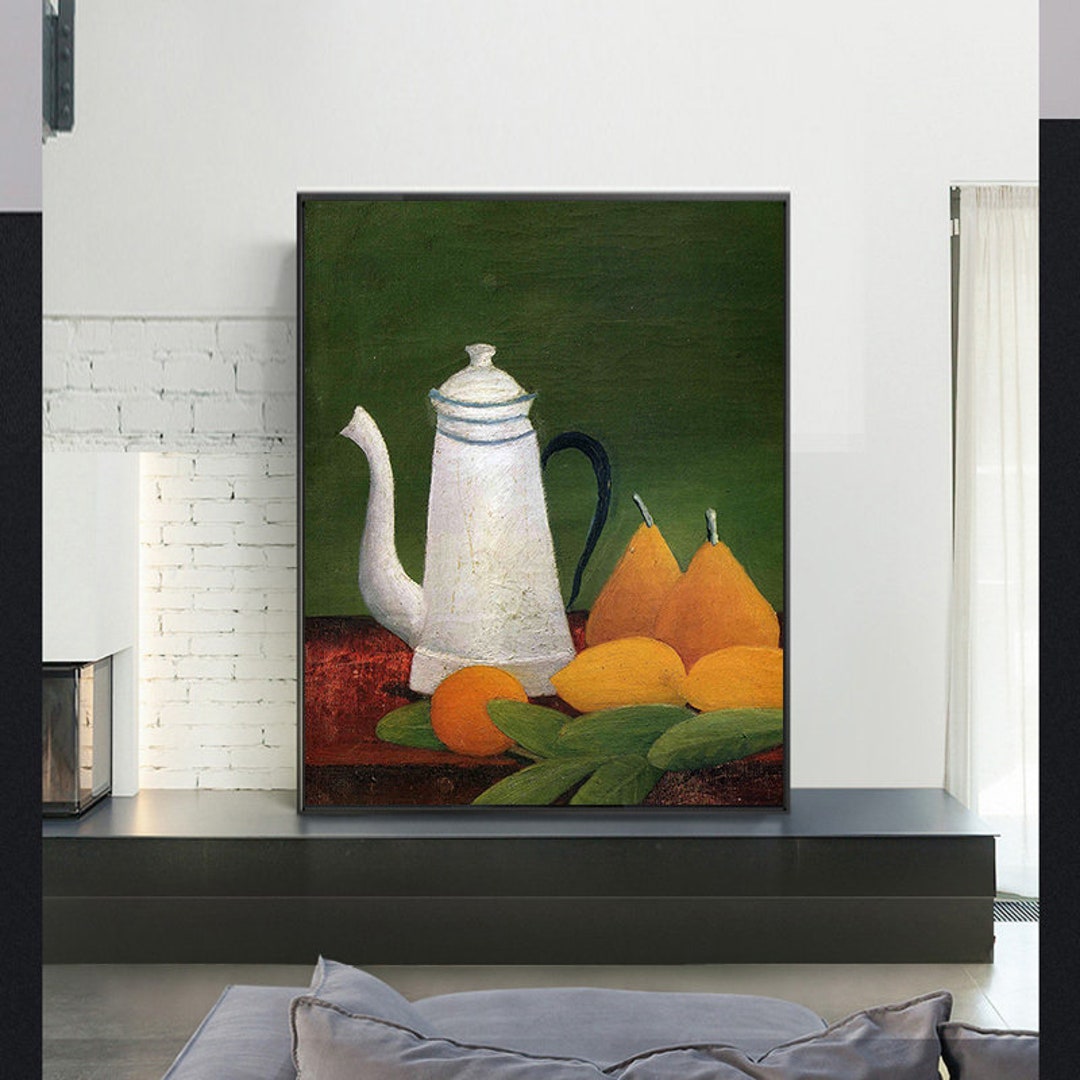 Still Life With Teapot and Fruit-henri Rousseau,post-impressionism ...