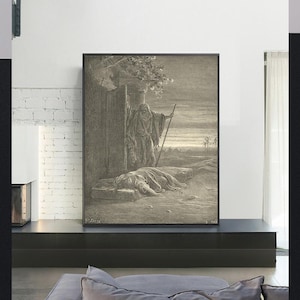 THE LEVITE FINDING the corose of the woman-Gustave Doré,Wall Art,Vintage Religious Giclee Art Print,Bible Verse Art,Custom sizes available