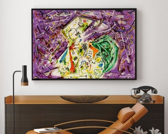 モリス・ルイス、「静寂の点」（1960年）、ジクレー版画、抽象表現主義