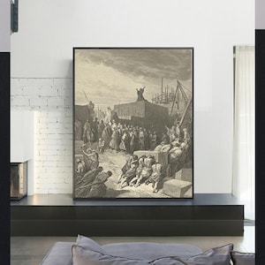 THE REBUILDING Of The TEMPLE-Gustave Doré,Antique Wall Art,Vintage Religious Giclee Art Print,Bible Verse Art,Custom sizes available