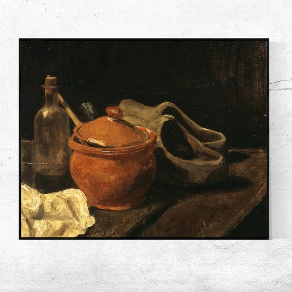 Still life with clogs-Vincent van Gogh,Home decor,Realism,Post-Impressionism,canvas Wall Art poster Gift Ideas,Custom sizes available