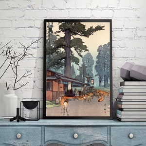 Way to the Kasuga Shrine by Yoshida Hiroshi-Vintage Japan Poster,Ukiyoe Art,Woodblock reprints, giclée print,Custom size available