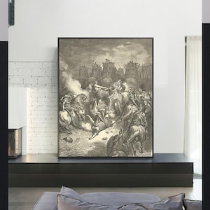 THE PUNISHMENT Of ANTIOCHUS-Gustave Doré,Antique Wall Art,Vintage Religious Giclee Art Print,Bible Verse Art,Custom sizes available